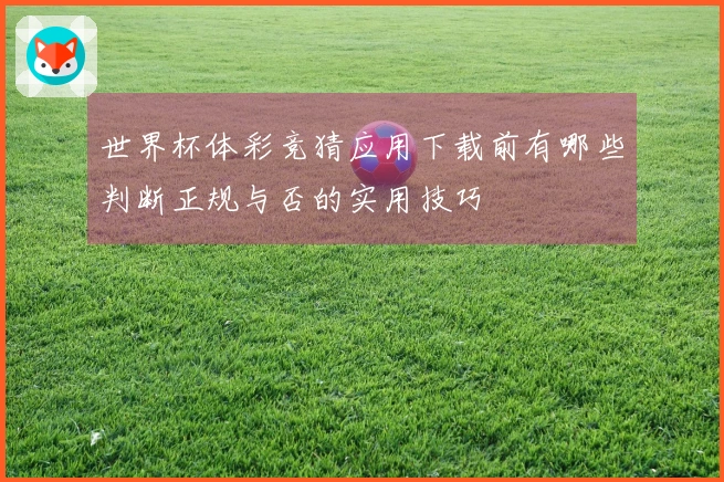 世界杯体彩竞猜应用下载前有哪些判断正规与否的实用技巧